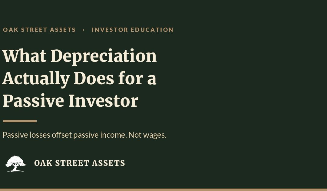 What Real Estate Depreciation Actually Does for a Passive Investor